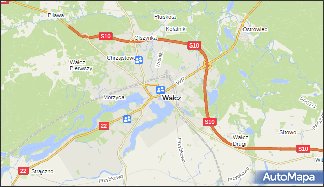 mapa Wałcz, Wałcz na mapie Targeo