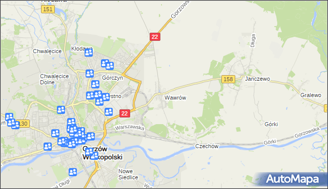 mapa Wawrów, Wawrów na mapie Targeo