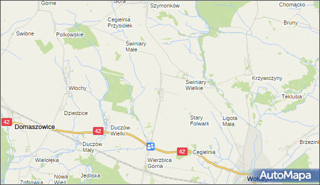 mapa Wierzbica Dolna gmina Wołczyn, Wierzbica Dolna gmina Wołczyn na mapie Targeo