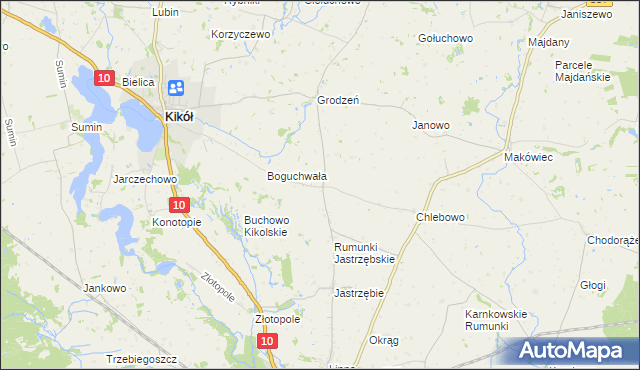 mapa Wolęcin gmina Kikół, Wolęcin gmina Kikół na mapie Targeo