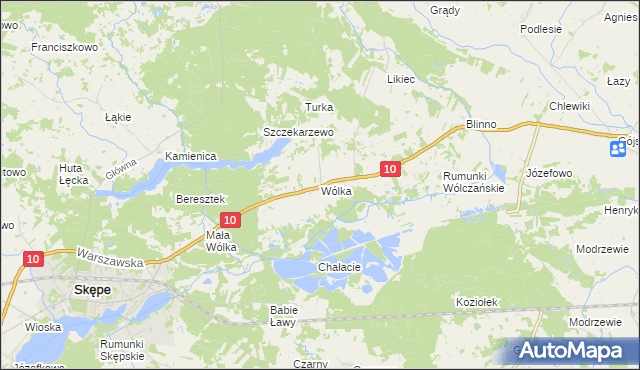 mapa Wólka gmina Skępe, Wólka gmina Skępe na mapie Targeo
