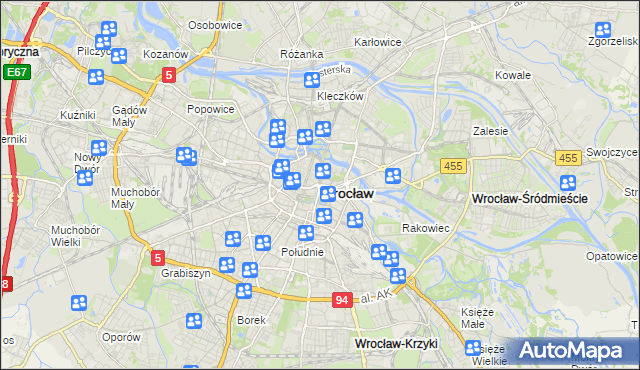 mapa Wrocławia, Wrocław na mapie Targeo