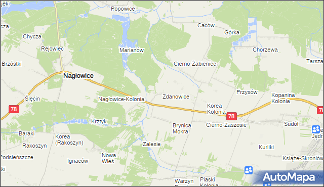 mapa Zdanowice, Zdanowice na mapie Targeo