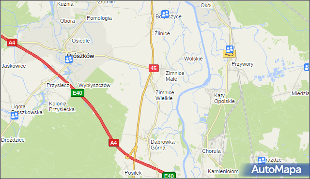 mapa Zimnice Wielkie, Zimnice Wielkie na mapie Targeo