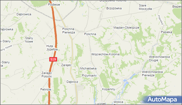 mapa Wojciechów-Kolonia, Wojciechów-Kolonia na mapie Targeo