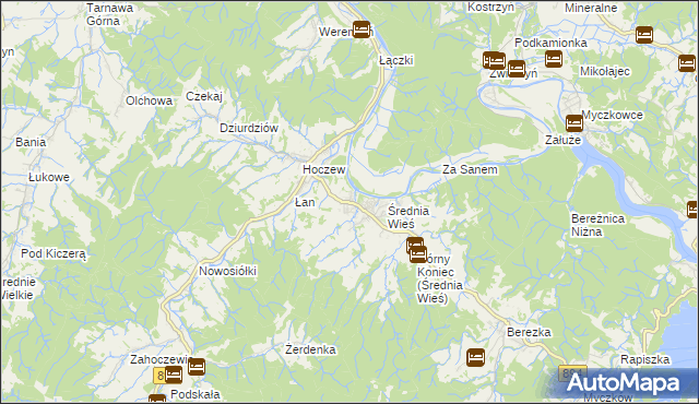 mapa Bachlawa, Bachlawa na mapie Targeo