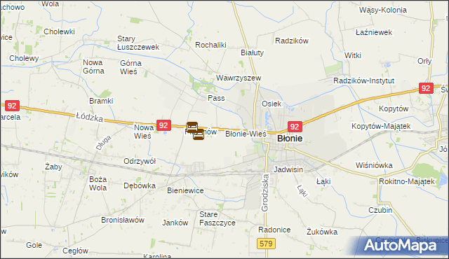 mapa Błonie-Wieś, Błonie-Wieś na mapie Targeo