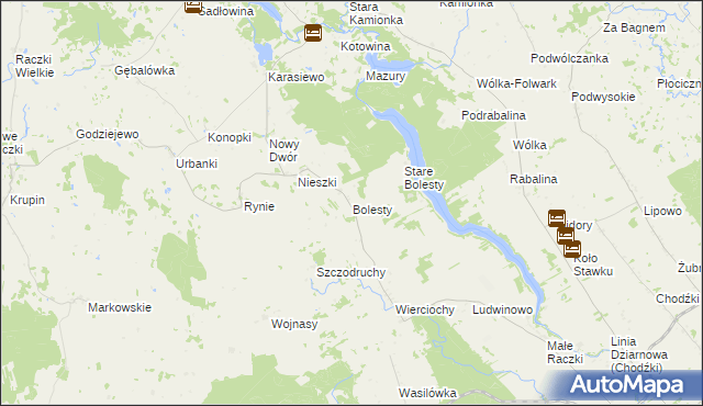 mapa Bolesty gmina Raczki, Bolesty gmina Raczki na mapie Targeo