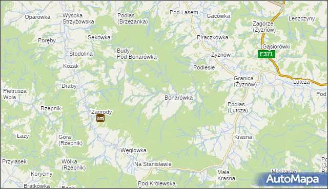 mapa Bonarówka, Bonarówka na mapie Targeo