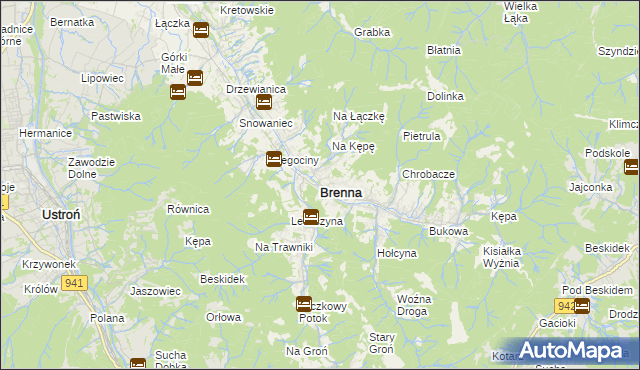 mapa Brenna, Brenna na mapie Targeo