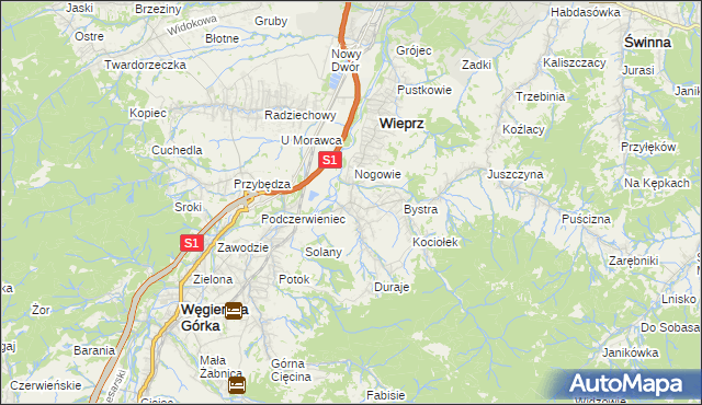 mapa Brzuśnik, Brzuśnik na mapie Targeo