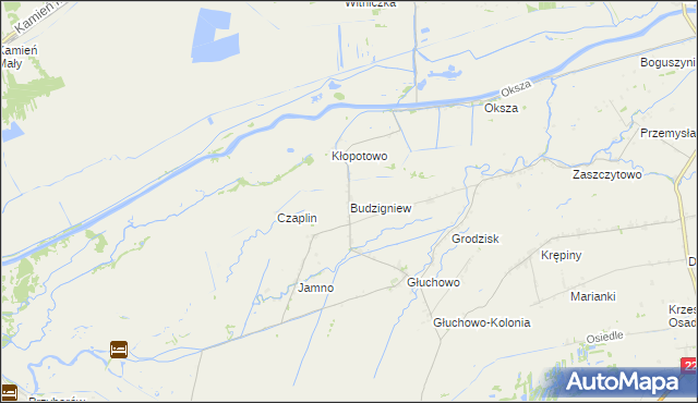 mapa Budzigniew, Budzigniew na mapie Targeo