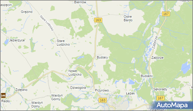 mapa Buślary, Buślary na mapie Targeo