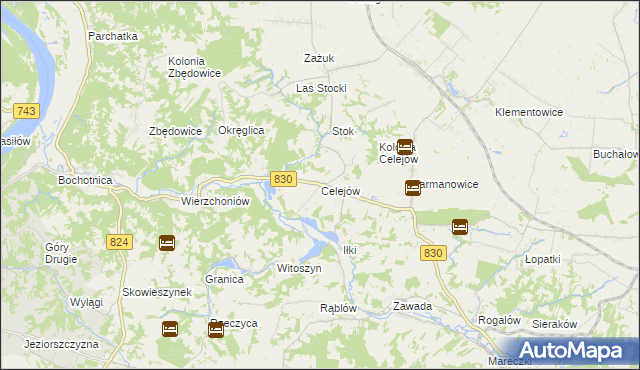 mapa Celejów gmina Wąwolnica, Celejów gmina Wąwolnica na mapie Targeo