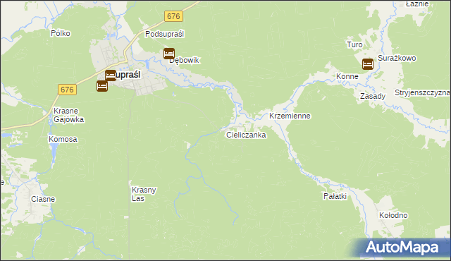 mapa Cieliczanka, Cieliczanka na mapie Targeo