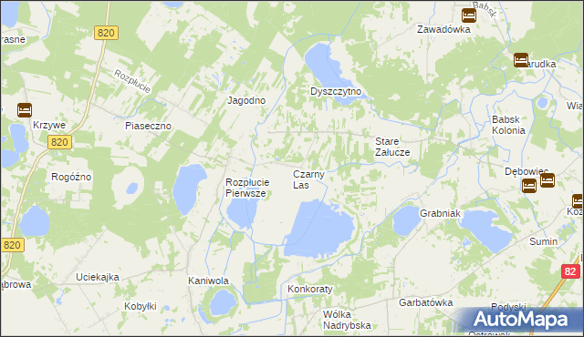 mapa Czarny Las gmina Ludwin, Czarny Las gmina Ludwin na mapie Targeo