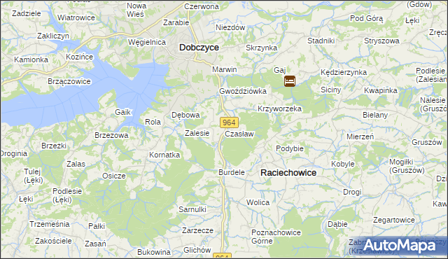 mapa Czasław gmina Raciechowice, Czasław gmina Raciechowice na mapie Targeo
