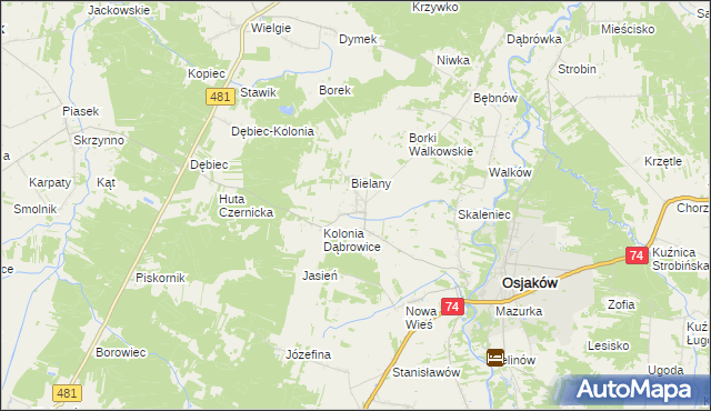 mapa Czernice gmina Osjaków, Czernice gmina Osjaków na mapie Targeo