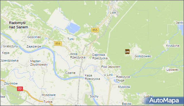 mapa Dąbrowa Rzeczycka, Dąbrowa Rzeczycka na mapie Targeo