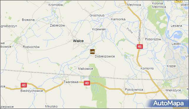 mapa Dobieszowice gmina Walce, Dobieszowice gmina Walce na mapie Targeo