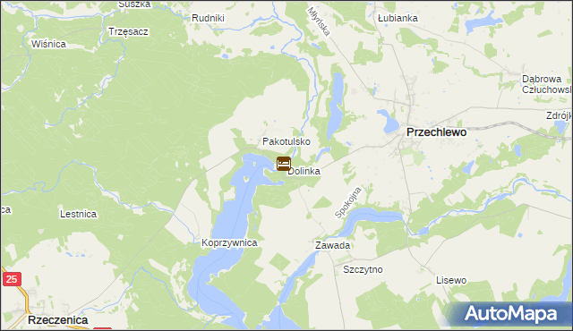 mapa Dolinka gmina Przechlewo, Dolinka gmina Przechlewo na mapie Targeo