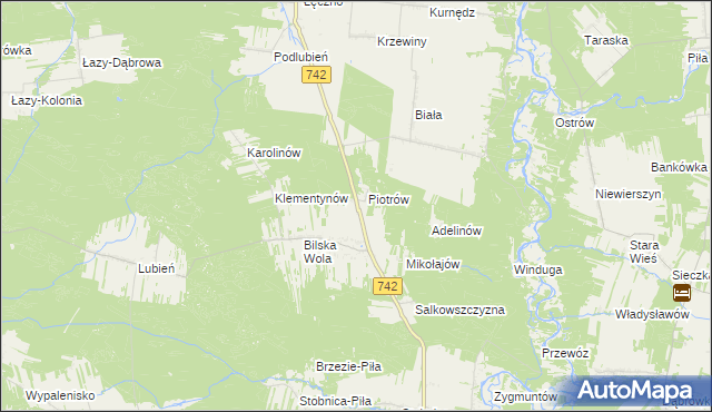 mapa Dorotów gmina Sulejów, Dorotów gmina Sulejów na mapie Targeo