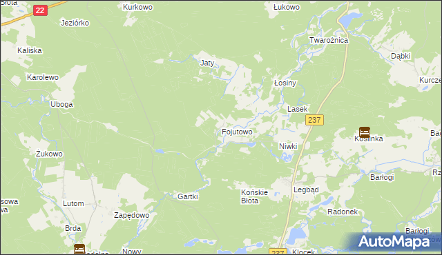 mapa Fojutowo, Fojutowo na mapie Targeo