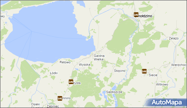 mapa Gardna Wielka, Gardna Wielka na mapie Targeo