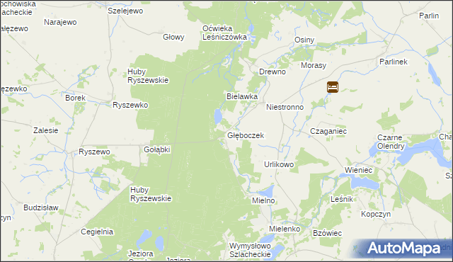 mapa Głęboczek gmina Mogilno, Głęboczek gmina Mogilno na mapie Targeo