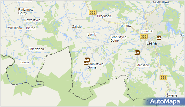 mapa Grabiszyce Średnie, Grabiszyce Średnie na mapie Targeo