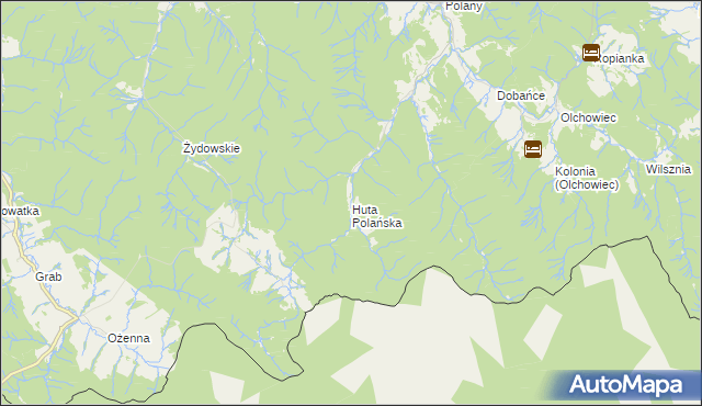 mapa Huta Polańska, Huta Polańska na mapie Targeo