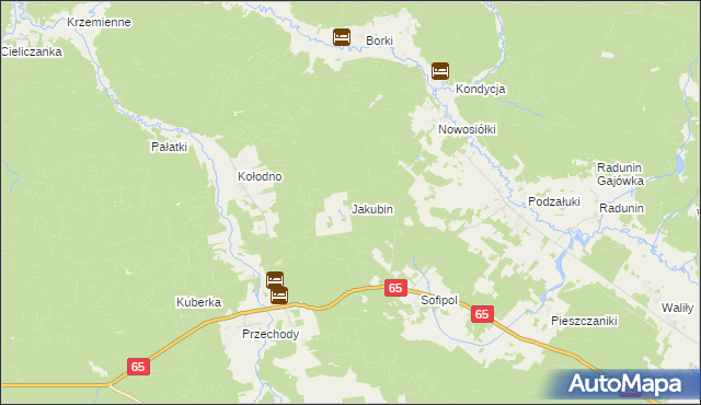 mapa Jakubin, Jakubin na mapie Targeo