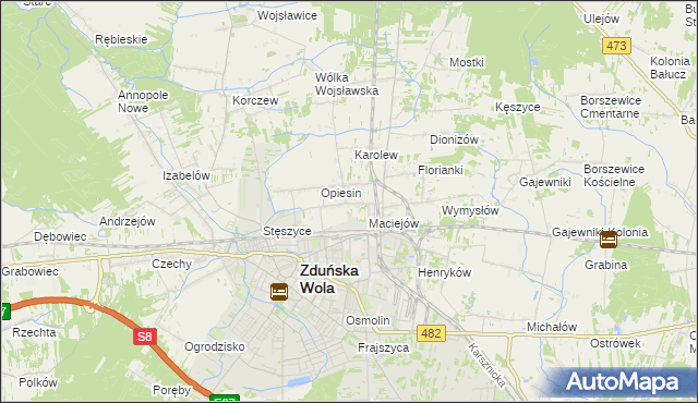 mapa Janiszewice, Janiszewice na mapie Targeo