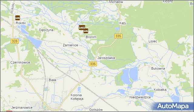 mapa Jaroszówka gmina Chojnów, Jaroszówka gmina Chojnów na mapie Targeo