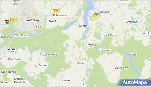 mapa Jastrzębie Skarszewskie, Jastrzębie Skarszewskie na mapie Targeo