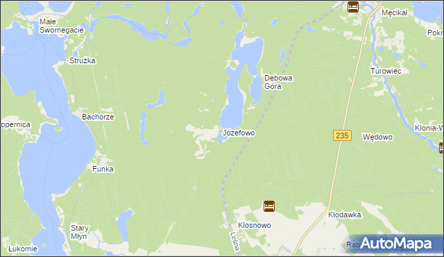 mapa Józefowo gmina Chojnice, Józefowo gmina Chojnice na mapie Targeo
