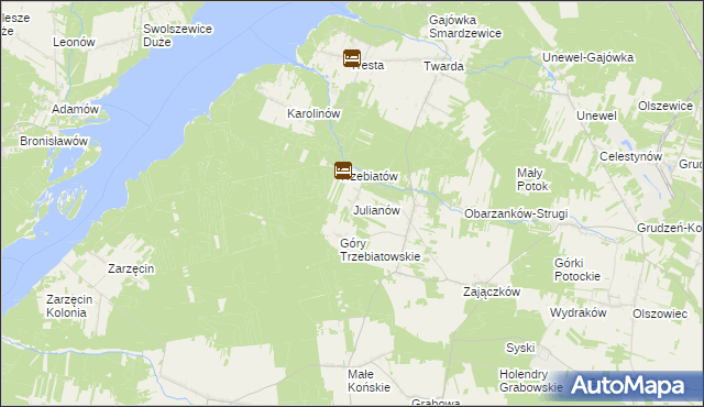 mapa Julianów gmina Mniszków, Julianów gmina Mniszków na mapie Targeo