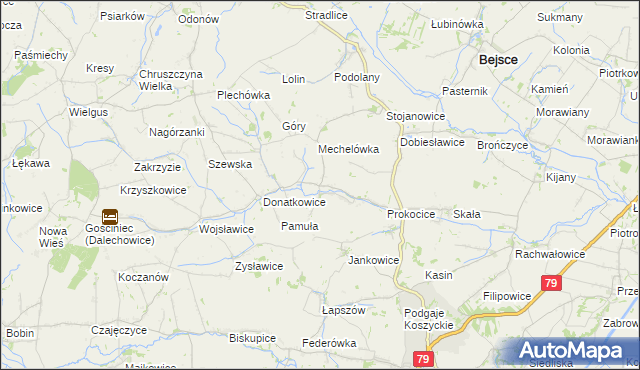 mapa Kaczkowice, Kaczkowice na mapie Targeo