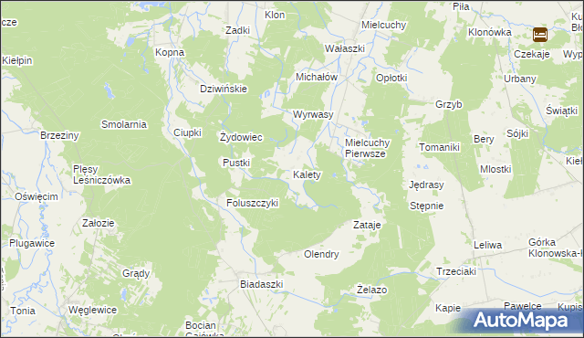 mapa Kalety gmina Galewice, Kalety gmina Galewice na mapie Targeo