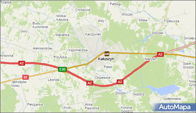 mapa Kałuszyn powiat miński, Kałuszyn powiat miński na mapie Targeo