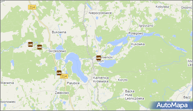 mapa Kamienicki Młyn, Kamienicki Młyn na mapie Targeo