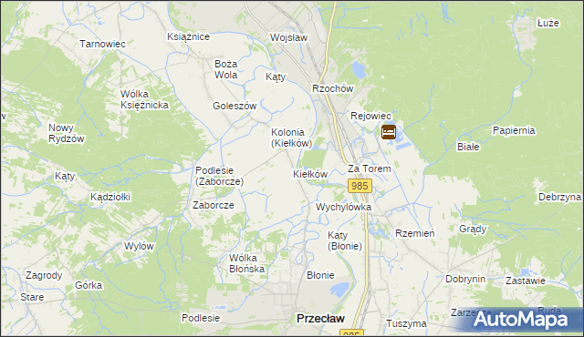 mapa Kiełków gmina Przecław, Kiełków gmina Przecław na mapie Targeo