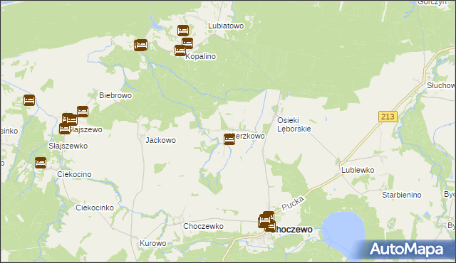 mapa Kierzkowo gmina Choczewo, Kierzkowo gmina Choczewo na mapie Targeo