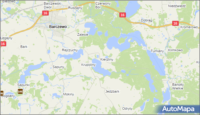 mapa Kierzliny, Kierzliny na mapie Targeo