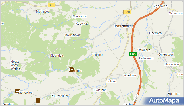 mapa Kłonice, Kłonice na mapie Targeo