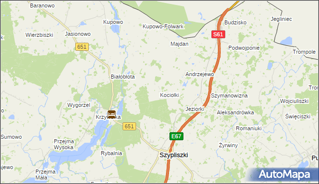 mapa Kociołki gmina Szypliszki, Kociołki gmina Szypliszki na mapie Targeo