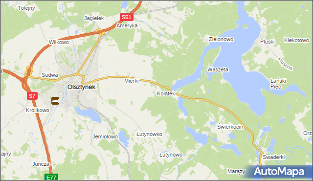 mapa Kołatek, Kołatek na mapie Targeo