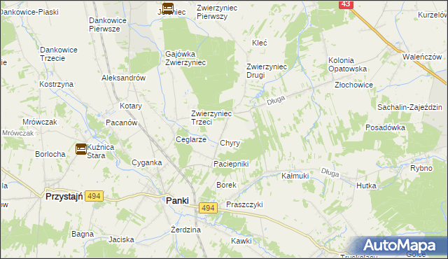 mapa Konieczki gmina Panki, Konieczki gmina Panki na mapie Targeo