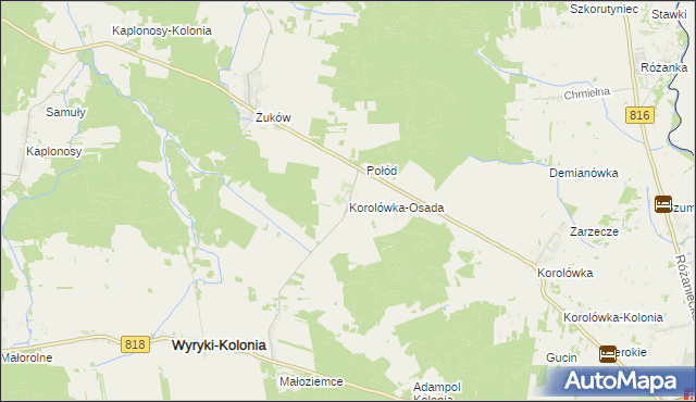 mapa Korolówka-Osada, Korolówka-Osada na mapie Targeo