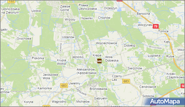 mapa Krępa gmina Prażmów, Krępa gmina Prażmów na mapie Targeo